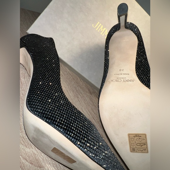NWT Jimmy Choo Velvet Glitter Heels - Picture 4 of 10
